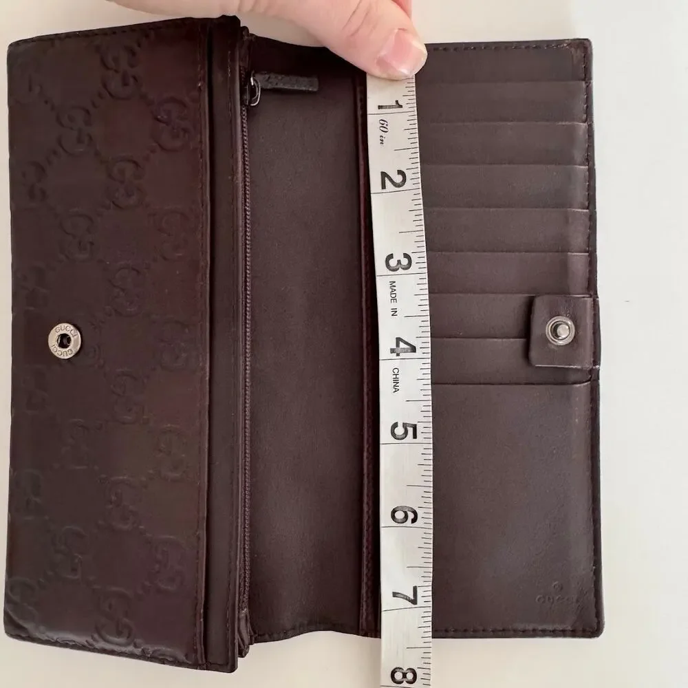 ❌SOLD❌ GUCCI Guccissima Continental Wallet in Brown Leather - Picture 8 of 10